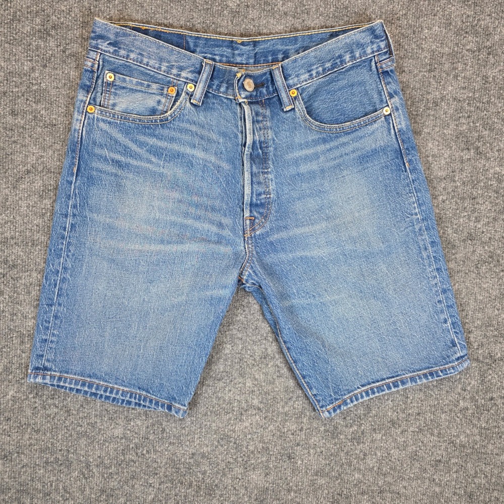 Levis 501 Denim Shorts Mens 30 Blue Button Fly Classic Jean Casual 5-Pocket